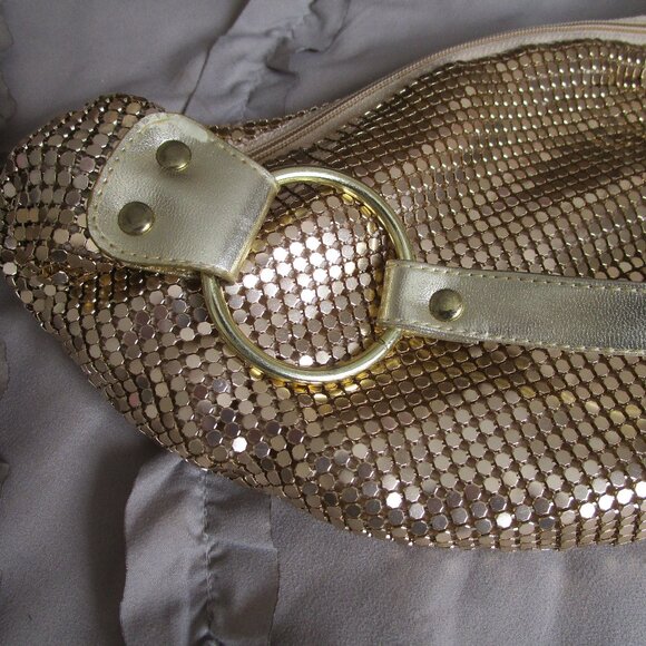 golden metal mesh hobo bag - Picture 2 of 5